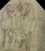 Leonardo  Da Vinci Horses with horsemen Germany oil painting artist
